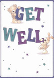 There is a sense of light, play, and genuine kindness in the cheerful design of this get well card. Two delightful companions-a teddy bear with plush arms and a floppy-eared puppy-seem to spring from the crisp, cream-hued background, each basking in the comfort of friendship. The exuberant text-'Get Well' crisply blocked in shades of indigo and teal-reflects the lively palette of spring blooms seen at Isleworth's local flower shops. Around them, a constellation of blue and violet stars sparkles, infusing the card with a subtle, magical optimism reminiscent of Syon Park's enchanting gardens. The fluffy bear and soft-eared pup radiate a tactile warmth that feels just like a freshly delivered bouquet chosen to lift a loved one's spirits. For anyone recovering in Isleworth, this card is more than a wish-it is a promise of comfort, hope, and the community's heartfelt care.